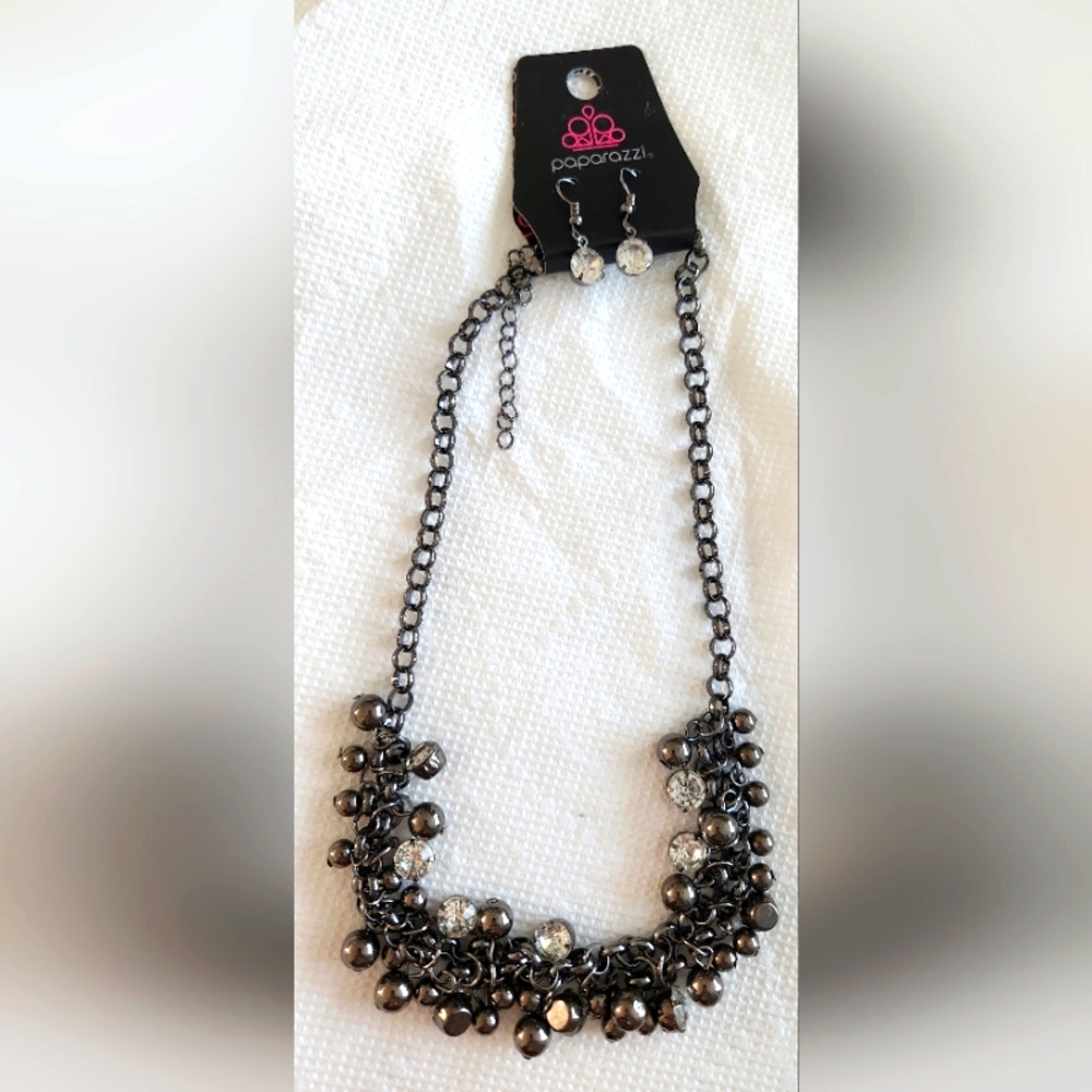 Rhinestone Moon Necklace CZ Crescent Pendant Necklace '18 BNIB